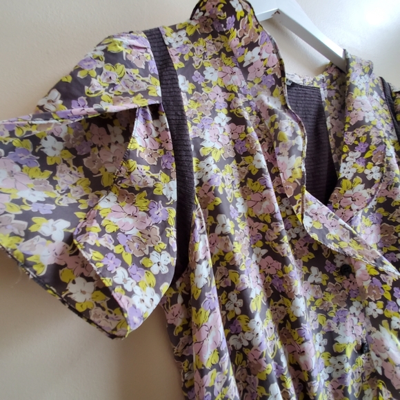 WILFRED 100% Silk and 100% Linen contrast Floral Boho Dress Aritzia - Picture 4 of 7